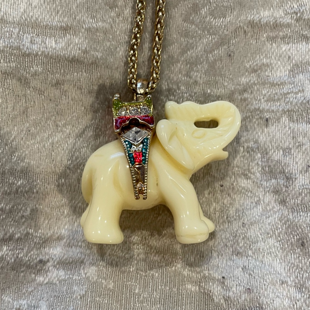 Kenneth Jay Lane Ivory Elephant Necklace